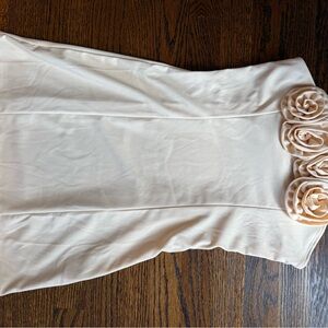 Elegant Cream Dress with Floral Accents